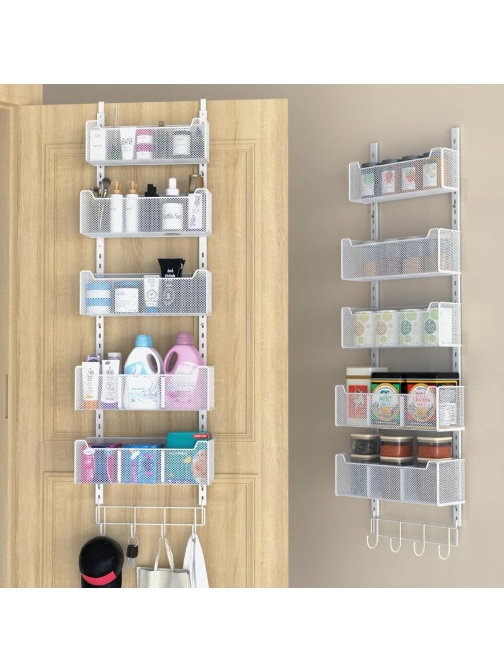 VyGrow Over The Door Organizer, Metal Door Organizer Hanging with 5 Adjustable